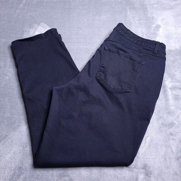 Terra & Sky Denim - Terra & Sky Womens Straight Leg Jeans Black 16W Plus Mid Rise Stretch